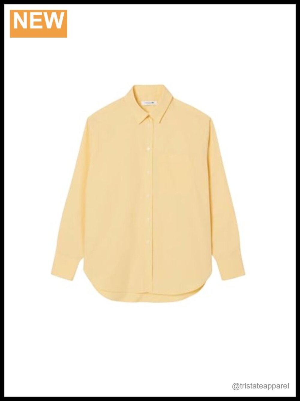 Oversized Cotton Poplin Button Down Shirt with Crocodile Logo